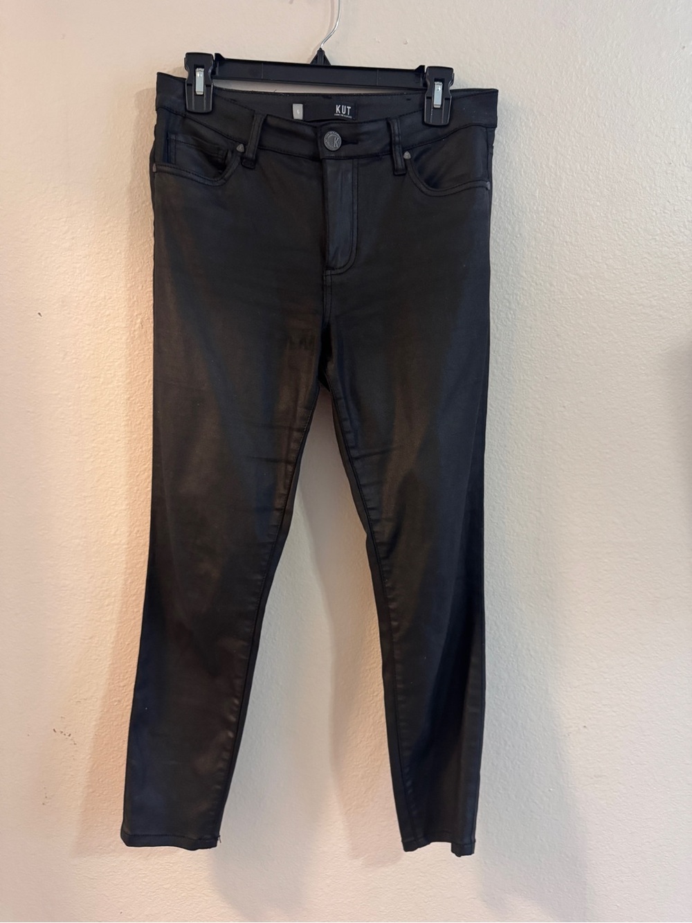Kut from the Kloth Black Coated Skinny Jeans - Sleek Slim Fit